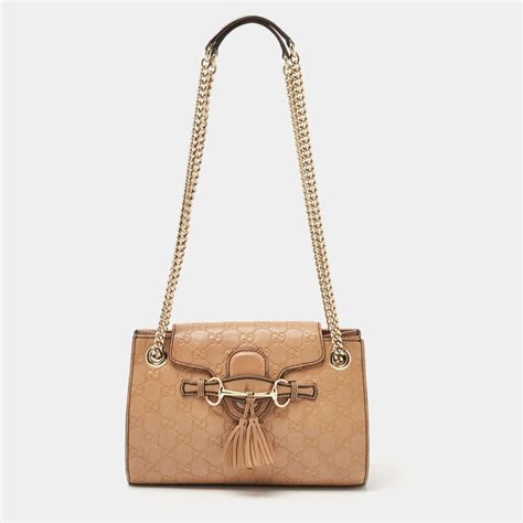 GUCCI Saddle Soft Lux Small Emily Chain Shoulder Bag New .